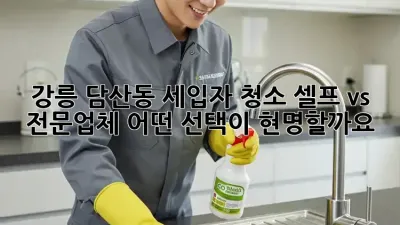 강릉 담산동 세입자 청소: 셀프 vs 전문업체, 어떤 선택이 현명할까요?